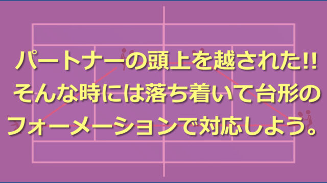 ダブルス パートナーがロブを取れずにフォローしたけど その後の展開がわからない 台形のフォーメーションを覚えておこう まさやコーチのブログ 東京で テニスプライベートレッスンなら ナカムラテニスプログラム